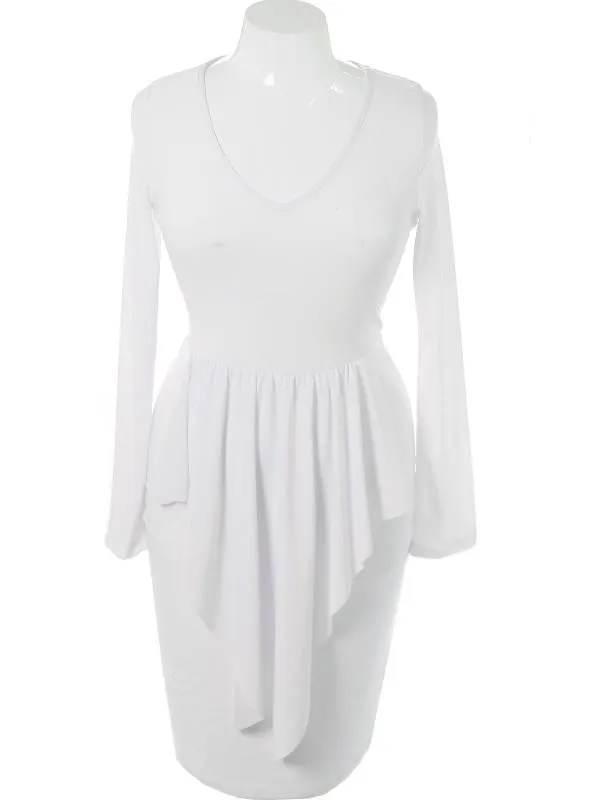Plus Size Layered Point Skirt White Dress