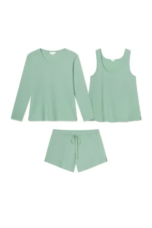 Pointelle Shorts Bundle in Parisian Green Solid