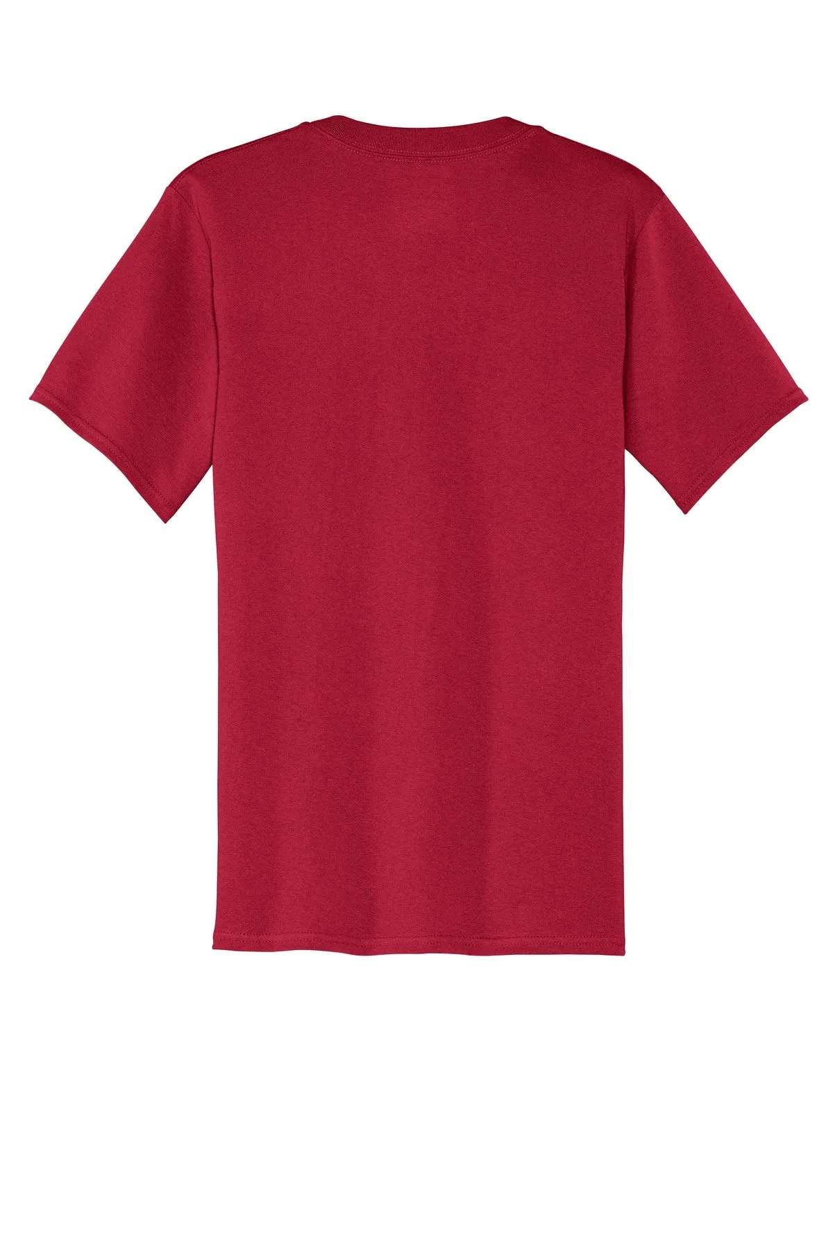 Port & Company Core Cotton Pocket Tee. PC54P Red