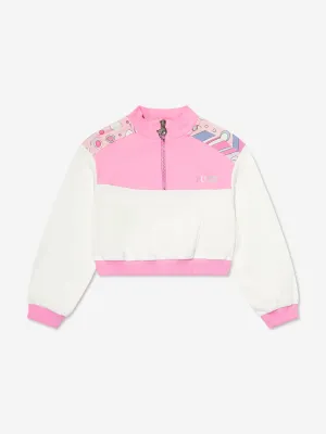 PUCCI Girls Half Zip Interlock Sweatshirt in Purple