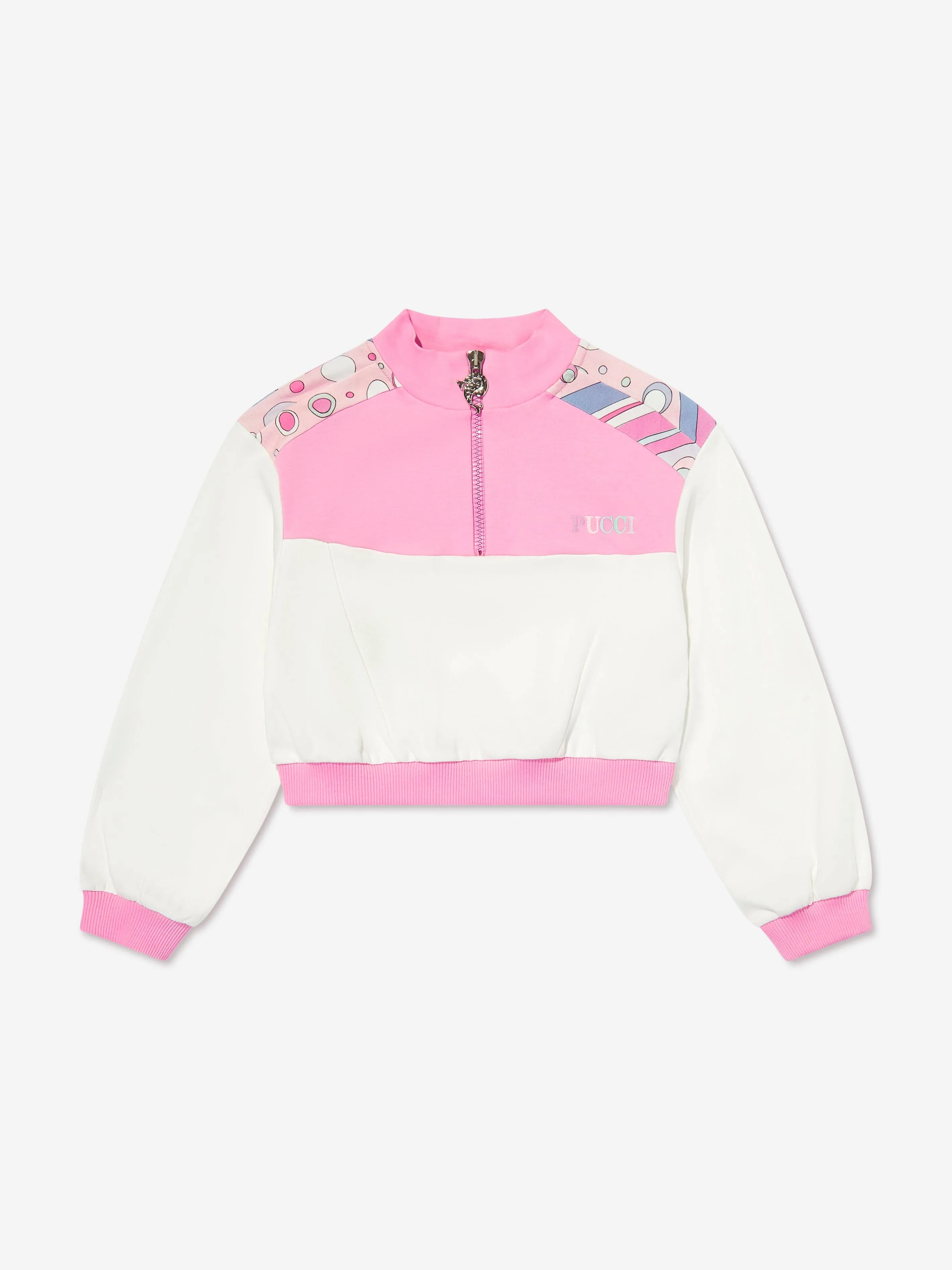 PUCCI Girls Half Zip Interlock Sweatshirt in Purple