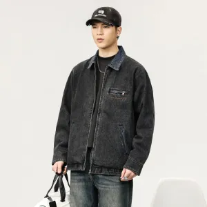 Quality Men's Zip Up Trucker Jacket for Casual Style