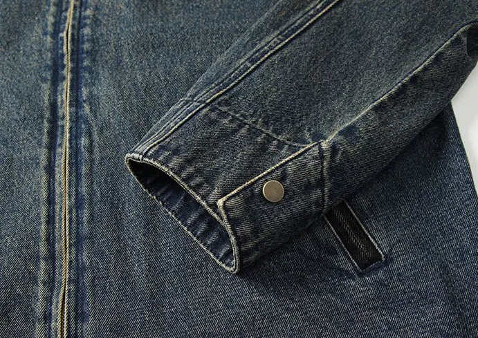 Quality Men's Zip Up Trucker Jacket for Casual Style