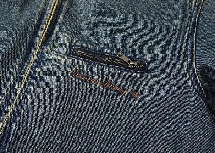 Quality Men's Zip Up Trucker Jacket for Casual Style