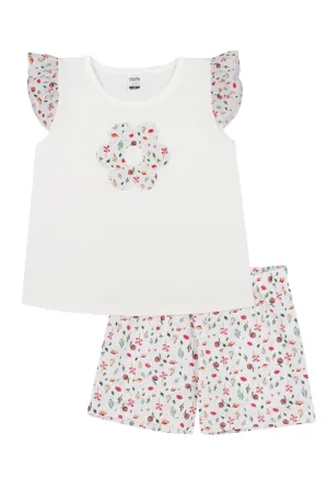 "Izzy" Multicoloured Floral Blouse & Shorts