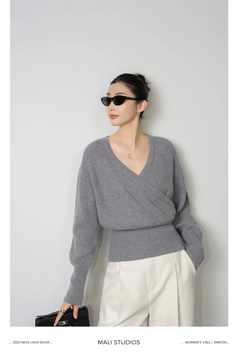 Ribbed Wrap Sweater