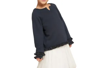 ROBERTA ROLLER RABBIT Girls Navy Blue Thuan Sweatshirt $55 NEW