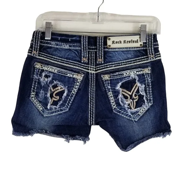 Rock Revival Buckle Exclusive Distressed Whiskering Women's Shorts 25