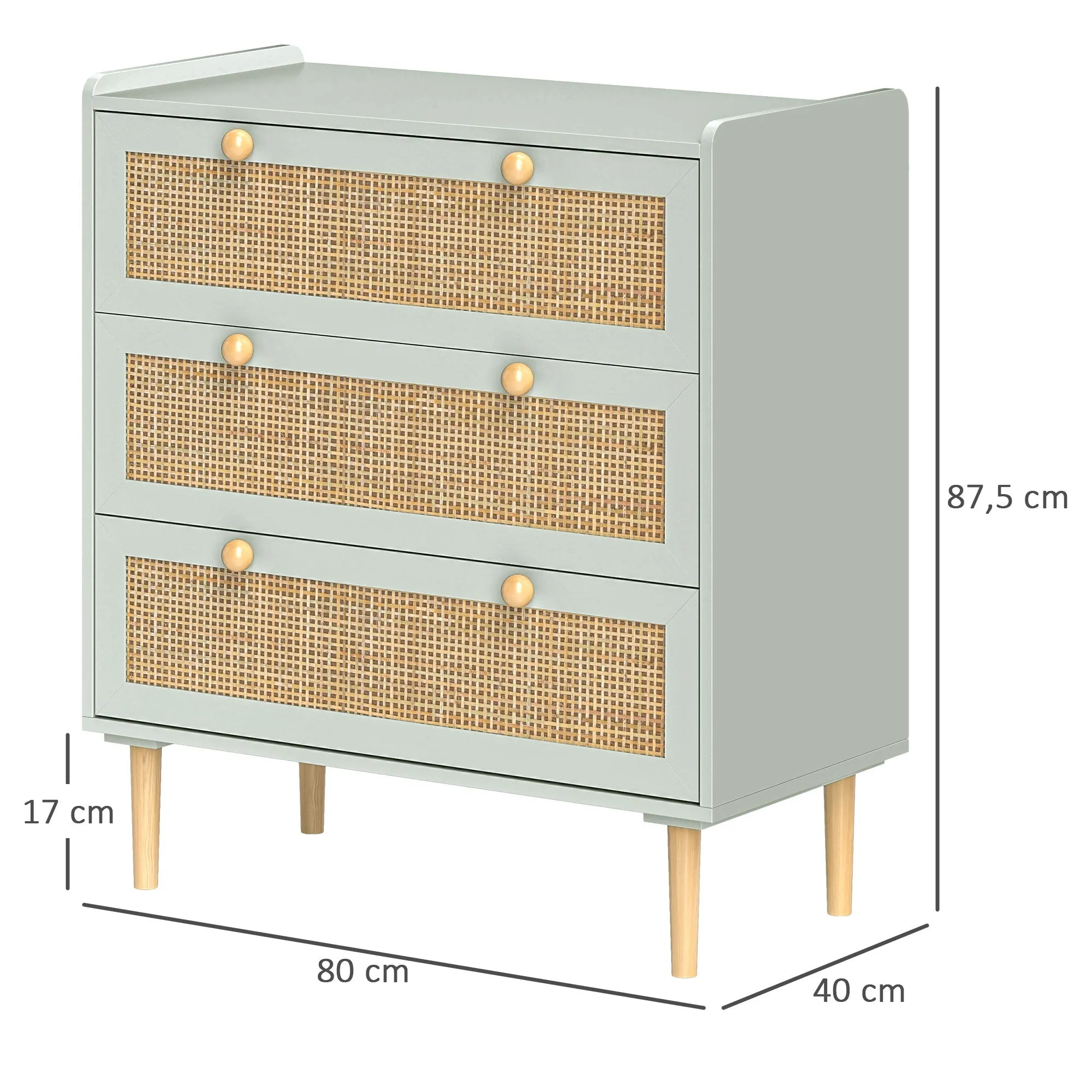 Rootz Bohème-Design Chest of Drawers - Dresser - Storage Cabinet - Elegant Boho-Chic Style - 80L x 40B x 87.5H cm