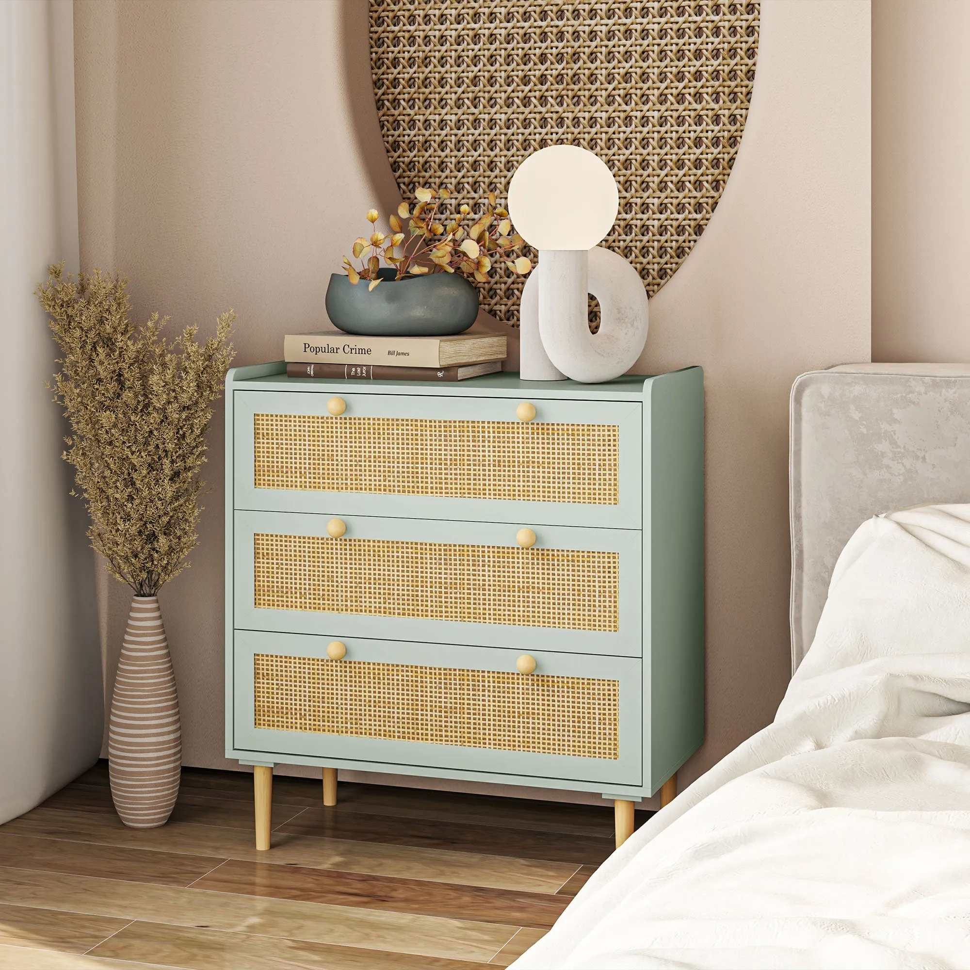 Rootz Bohème-Design Chest of Drawers - Dresser - Storage Cabinet - Elegant Boho-Chic Style - 80L x 40B x 87.5H cm