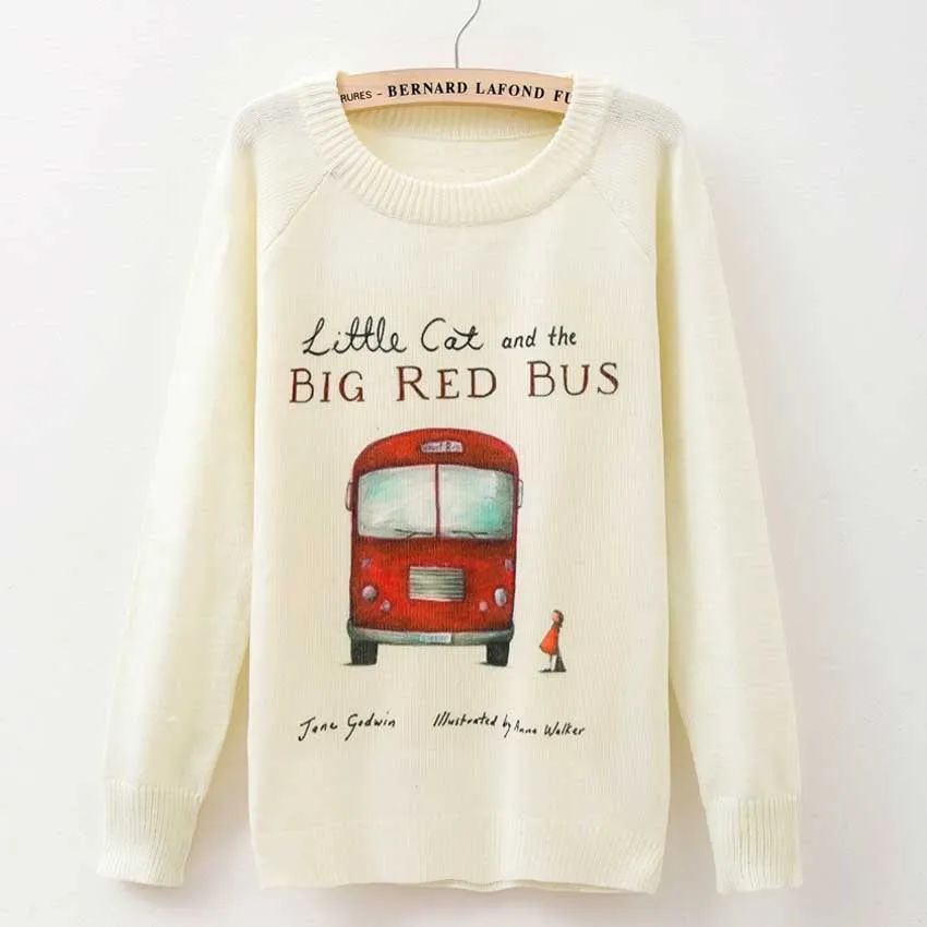 Rose garden owl bird print women sweaters and pullover Harajuku fashion Knitwear sweater coat Plus Size