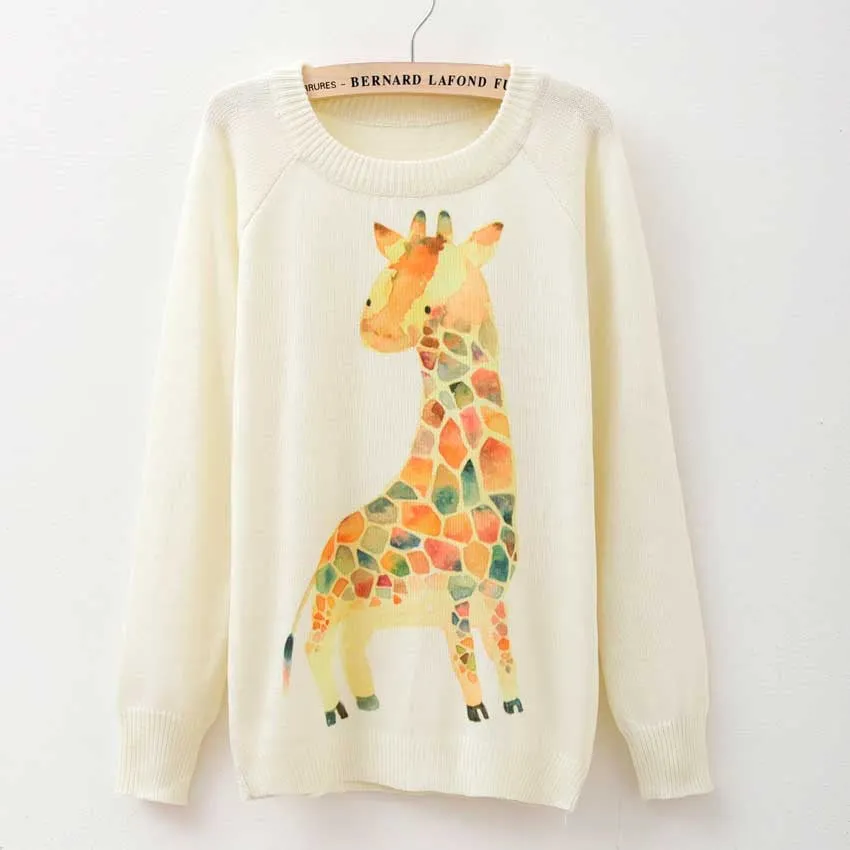 Rose garden owl bird print women sweaters and pullover Harajuku fashion Knitwear sweater coat Plus Size