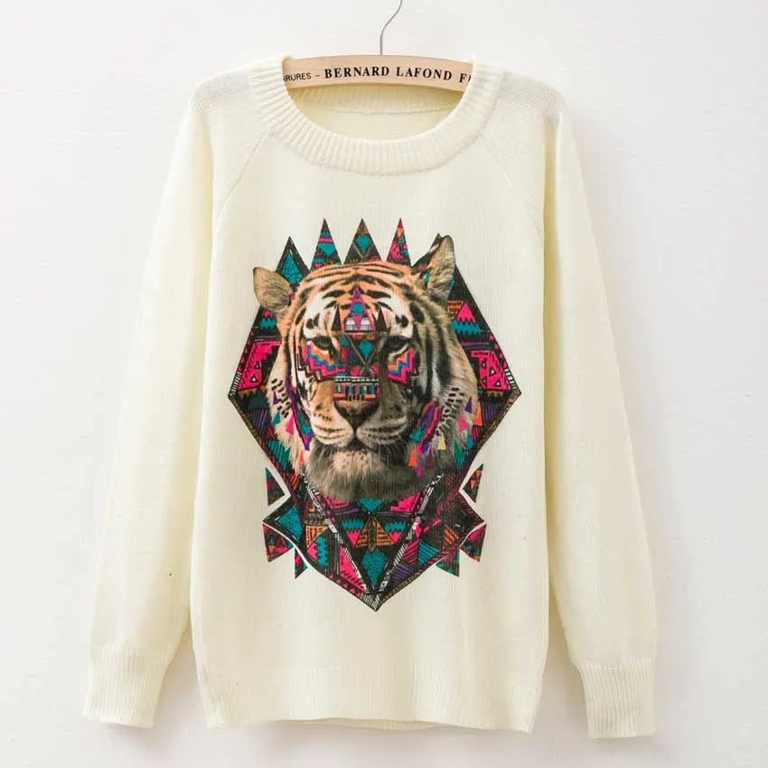 Rose garden owl bird print women sweaters and pullover Harajuku fashion Knitwear sweater coat Plus Size