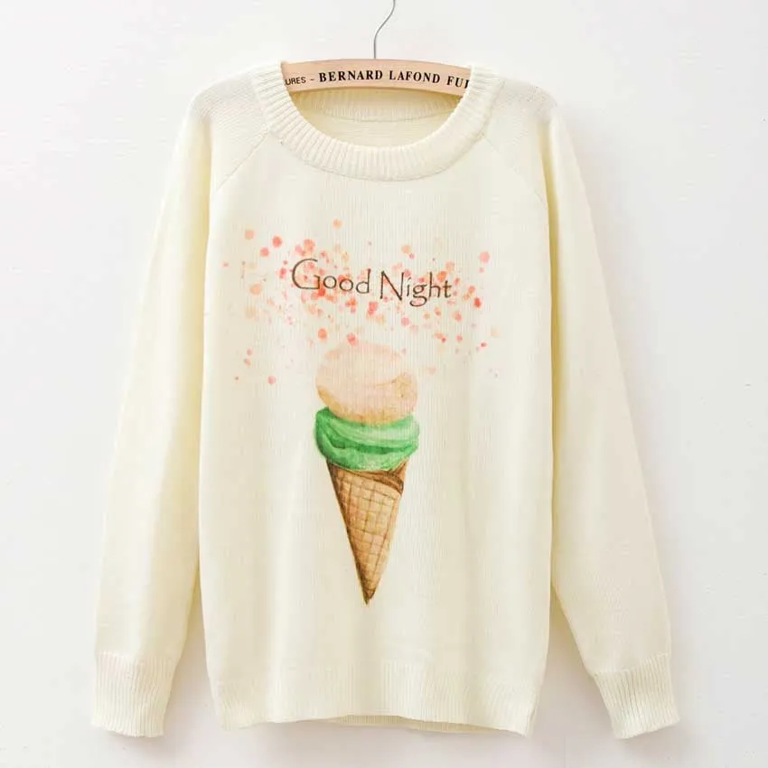 Rose garden owl bird print women sweaters and pullover Harajuku fashion Knitwear sweater coat Plus Size