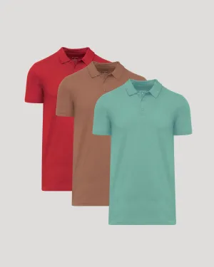 Rustic Tones Short Sleeve Tall Polo 3-Pack