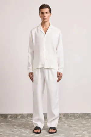Safra Linen-Viscose Lounge Shirt LS
