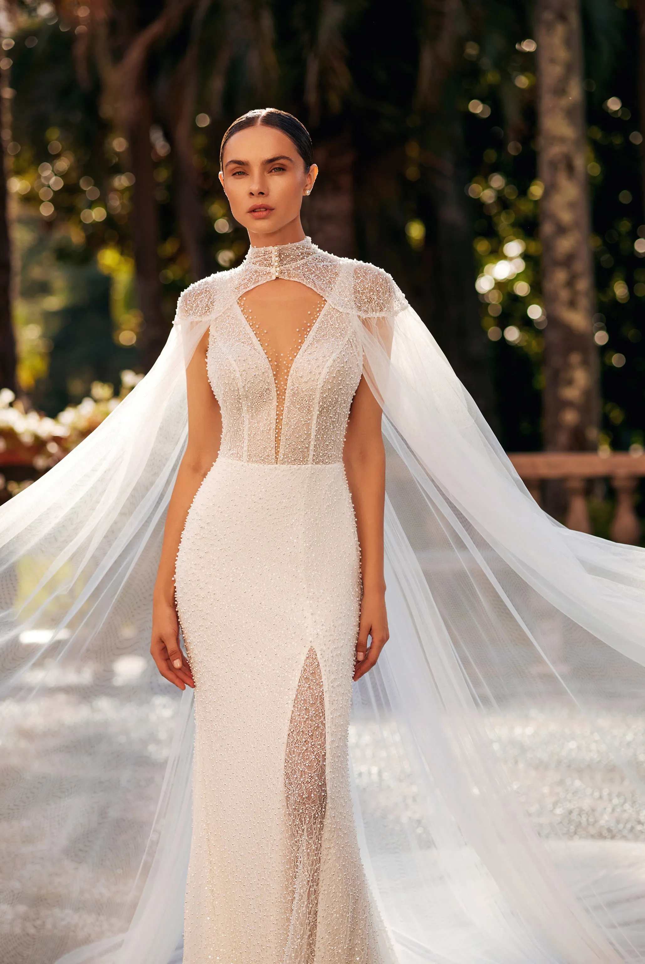 Sally Trumpet/Mermaid Illusion Ivory Wedding dress