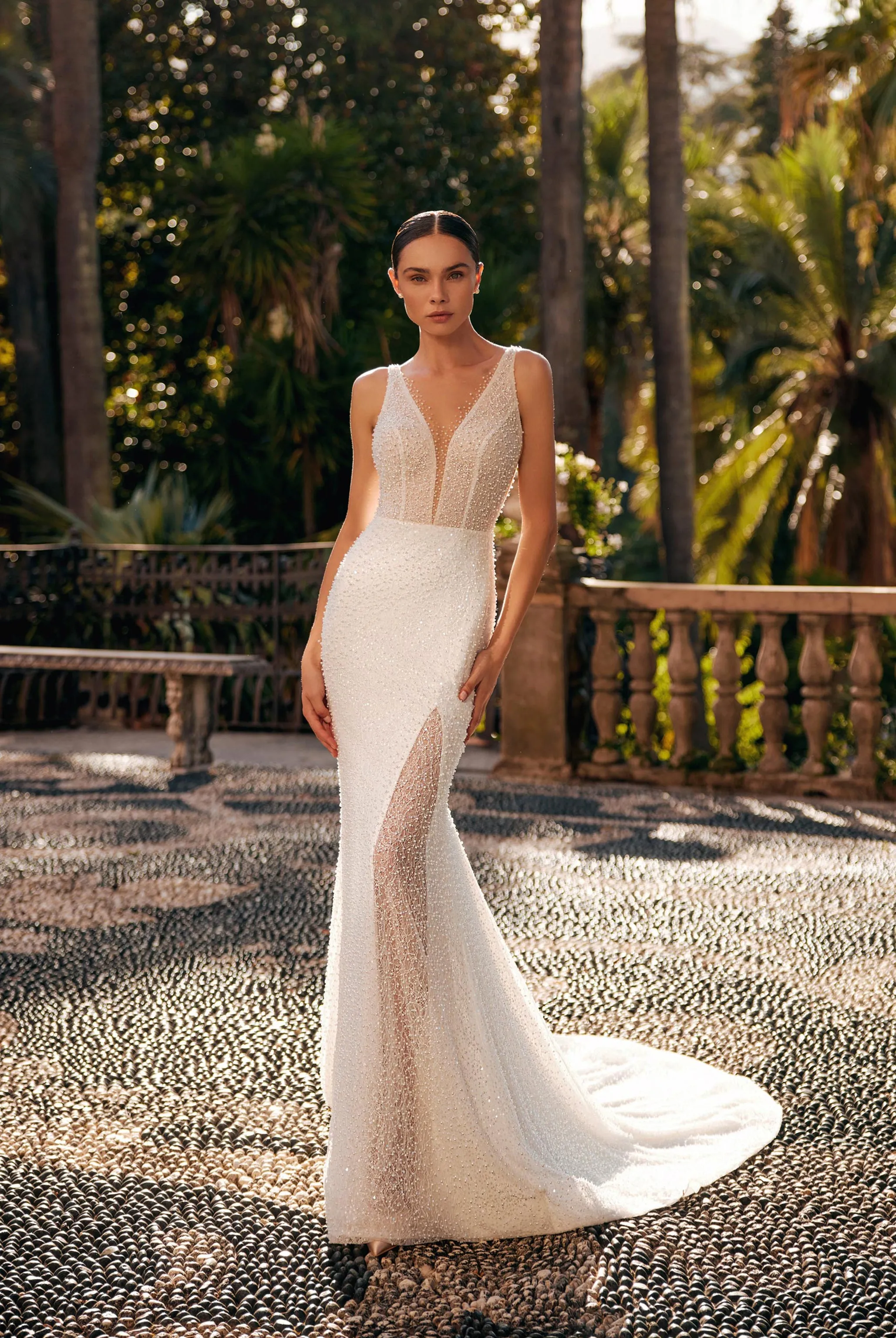 Sally Trumpet/Mermaid Illusion Ivory Wedding dress