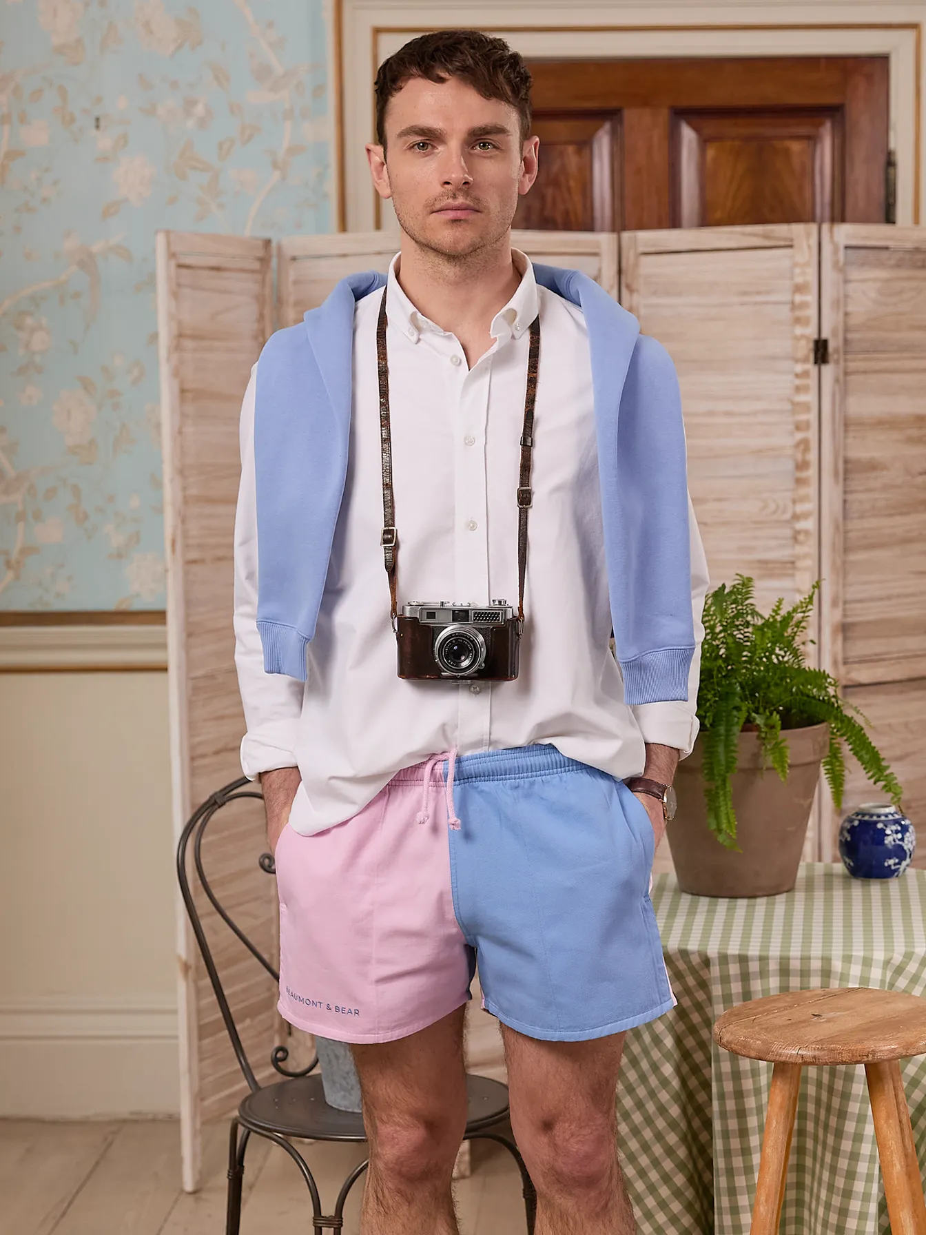 Sandhills Unisex Rugby Shorts - Pink/Cornflower Blue