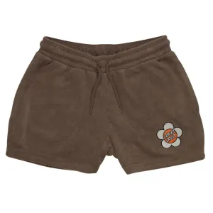 Santa Cruz Womens Shorts Flower Power Dot Shorts - Mouse Brown