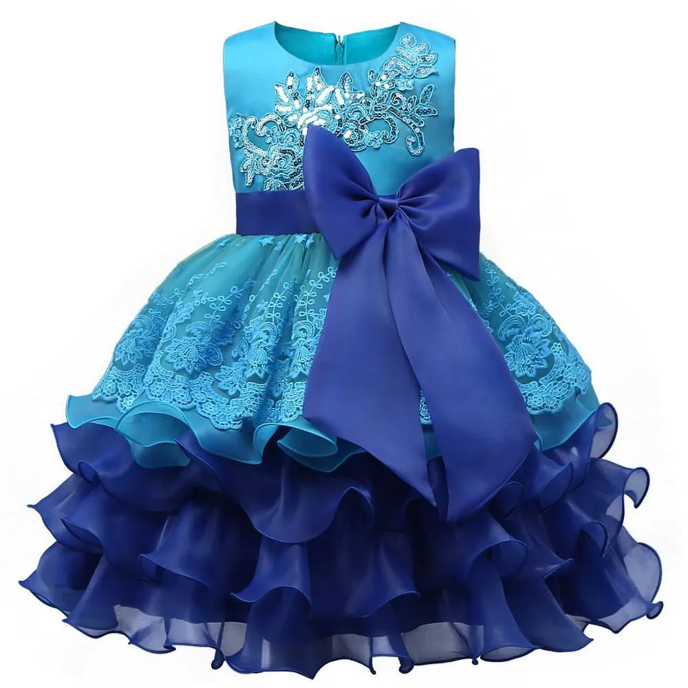 Sequin Formal Evening Gown Flower Wedding Princess Dress Girls Children Clothing Kids Dresses for Girl Clothes Tutu Party Dress