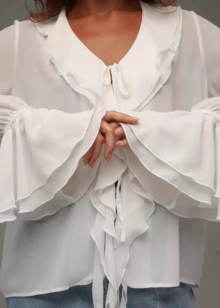 Seraphina - Ruffled Chiffon Blouse