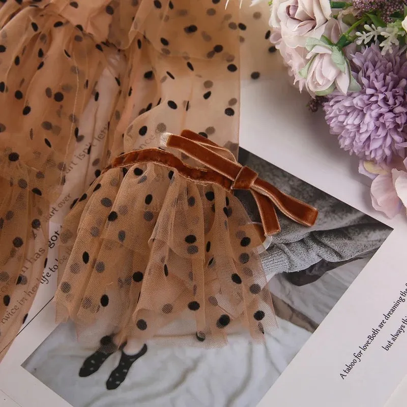 Sheered layer dot dress