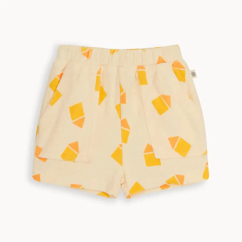 Shell & Shoreline Set - Yellow Towelling Shorts & T-shirt Set