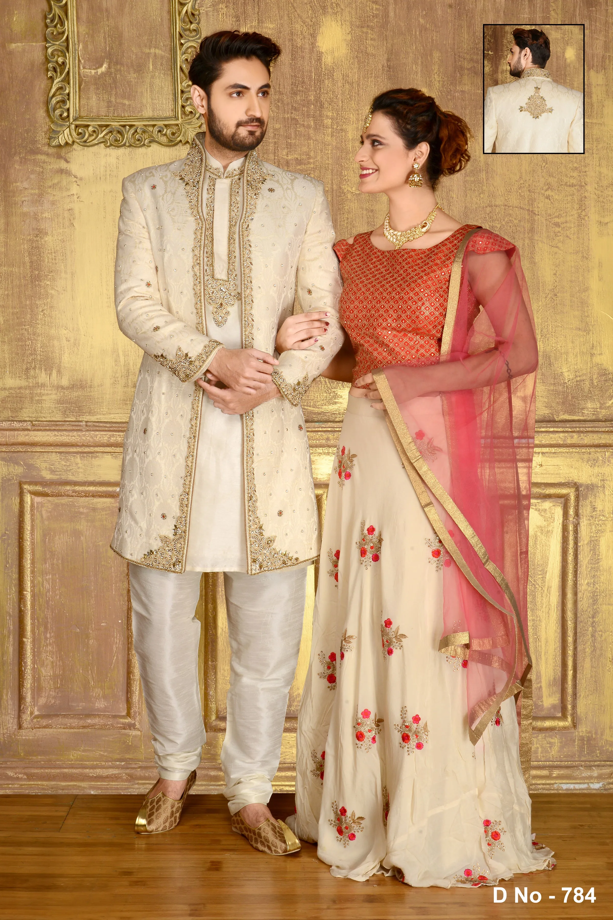 Sherwani (Custom Tailored) - (D.No.-784)