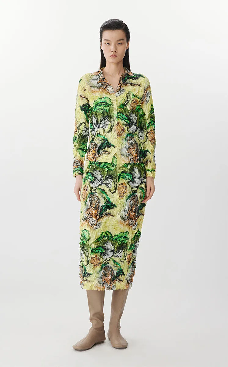 Shirt / JNBY Floral Print Ruched Fitted Shirt