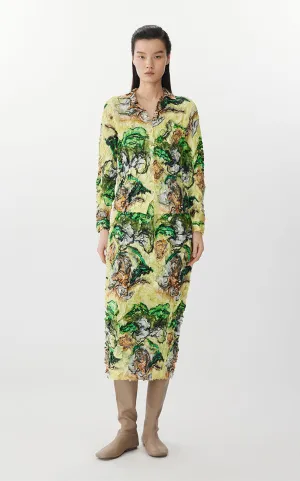 Shirt / JNBY Floral Print Ruched Fitted Shirt