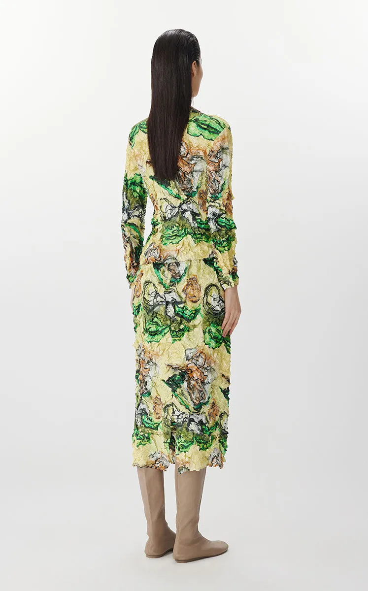 Shirt / JNBY Floral Print Ruched Fitted Shirt