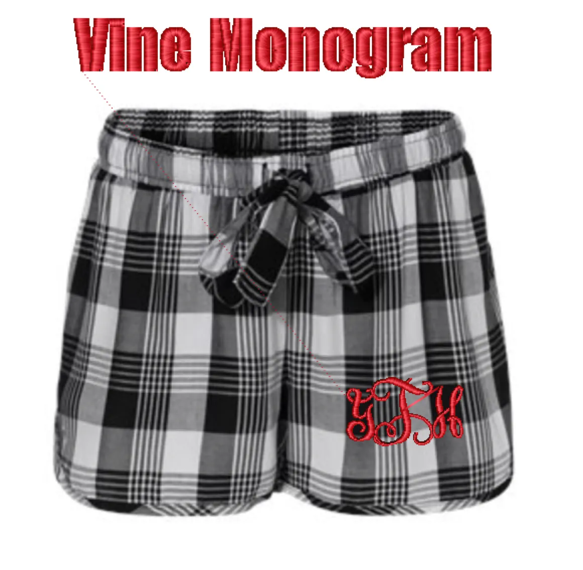 Shorts Monogramed Women's Lounge Soft Shorts Embroidered