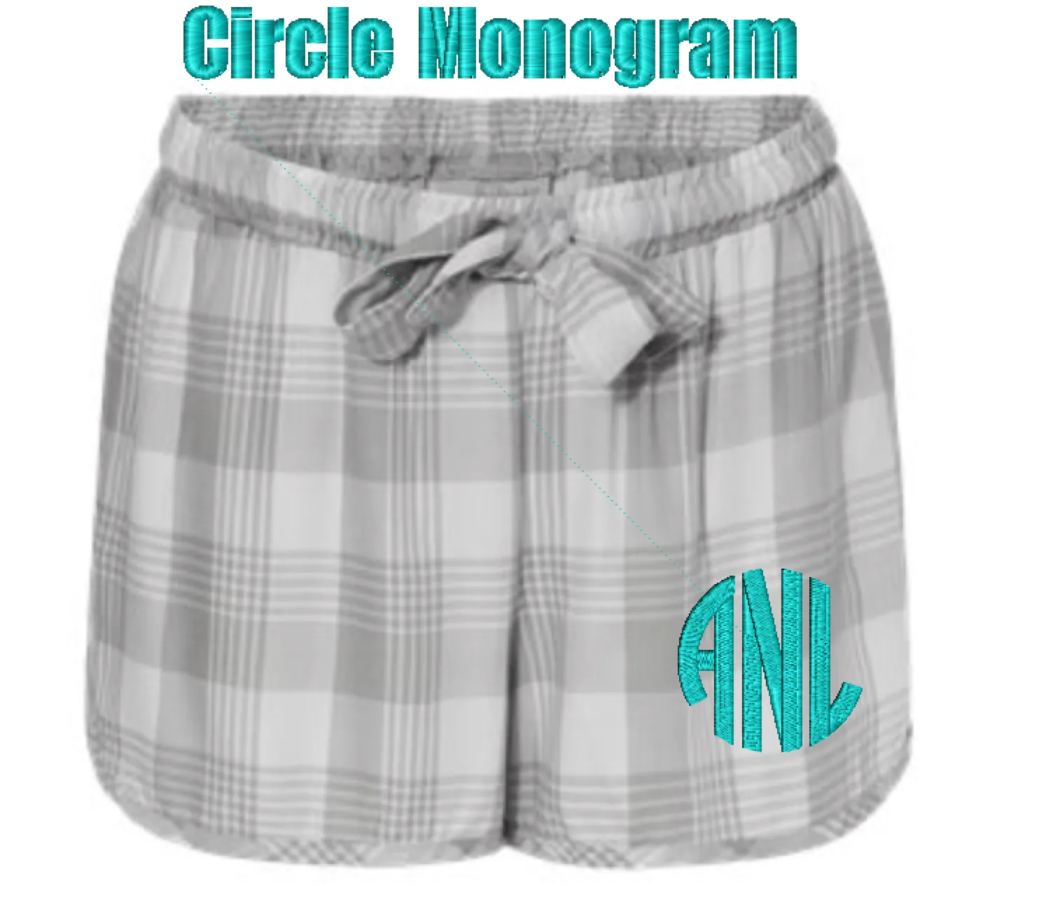 Shorts Monogramed Women's Lounge Soft Shorts Embroidered