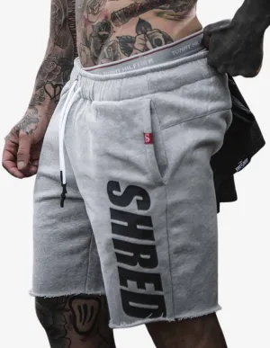SHREDDED - Raw Fleece Shorts - Grey