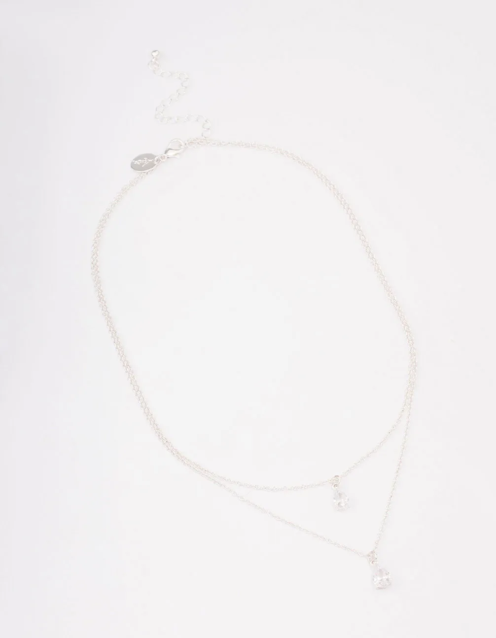 Silver Diamante Dainty Layered Necklace