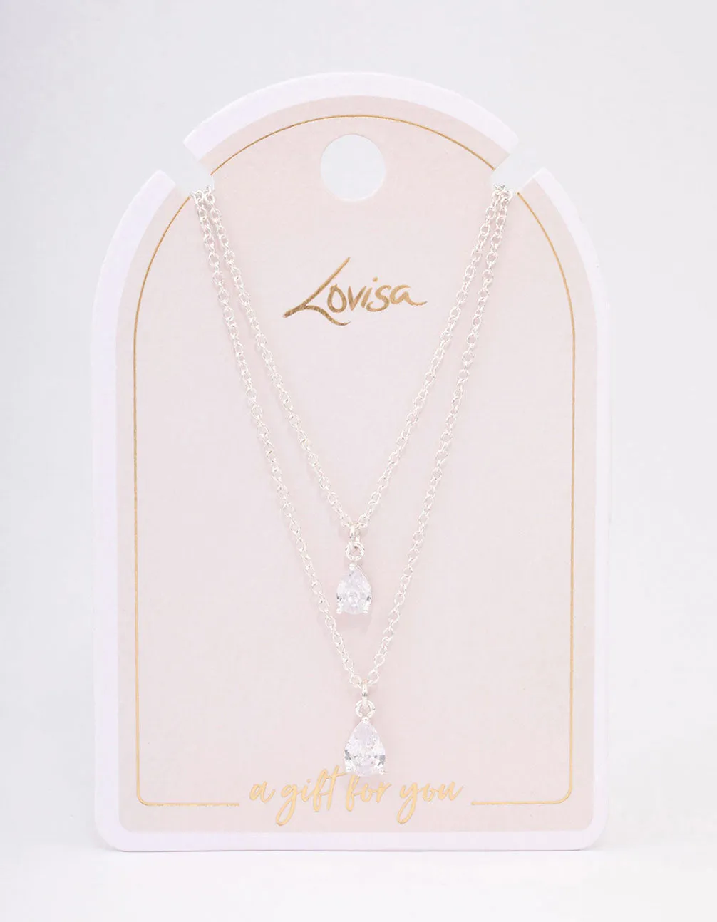 Silver Diamante Dainty Layered Necklace