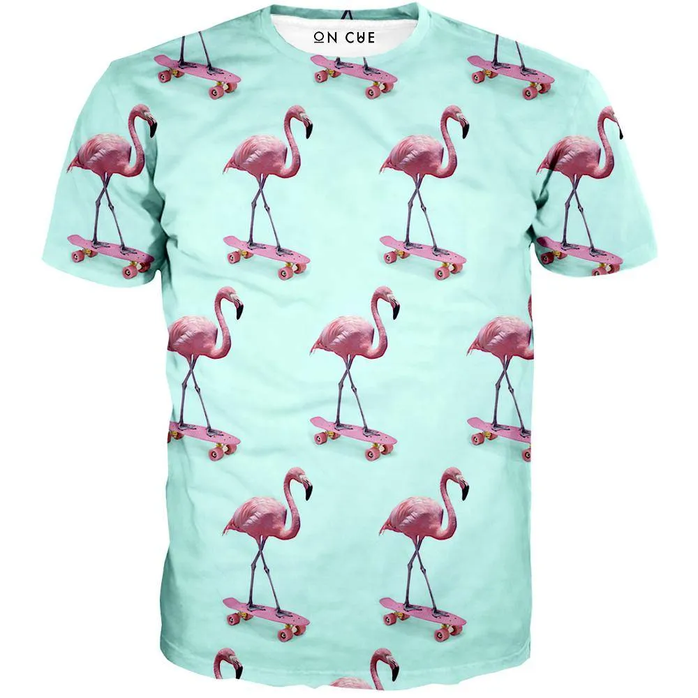 Skating Flamingo T-Shirt