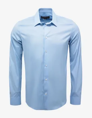 Sky Blue Stretch Cotton Slim Fit Shirt -