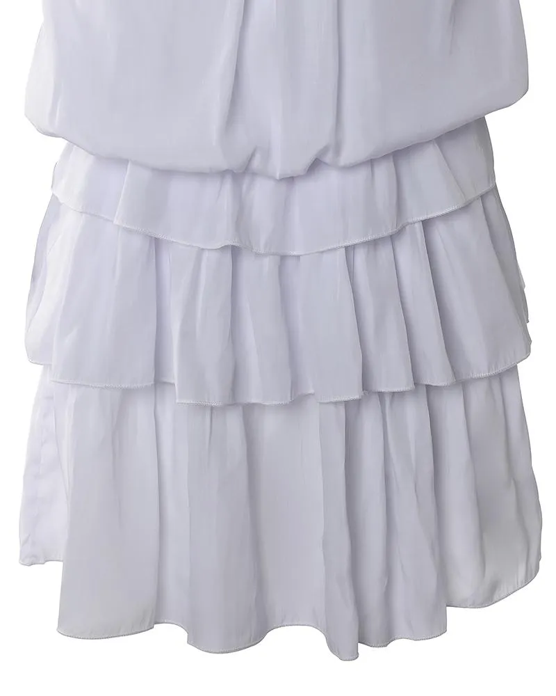 Sleeveless Layered Ruffle Hem Casual Dress