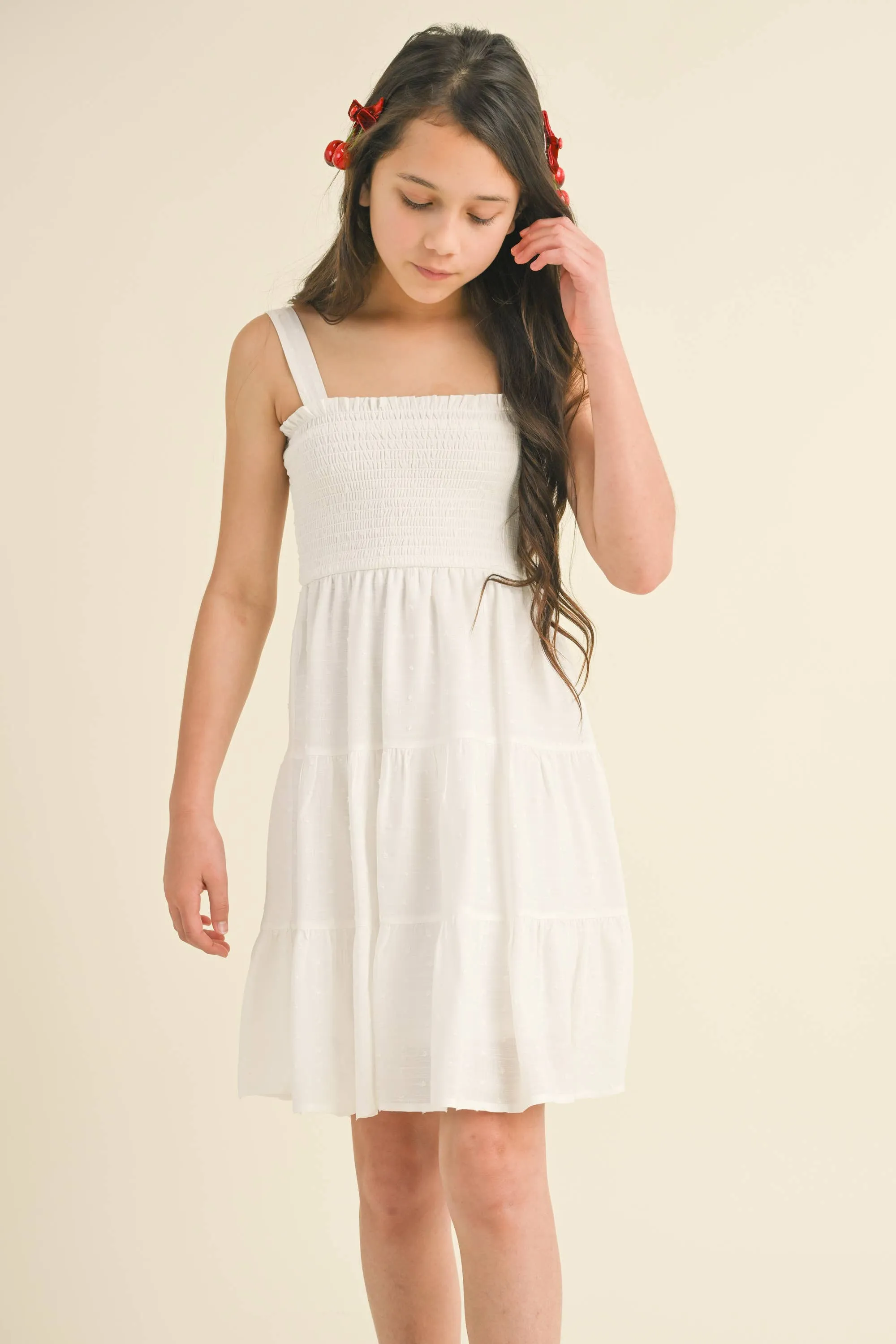 SMOCKED TIERED DRESS