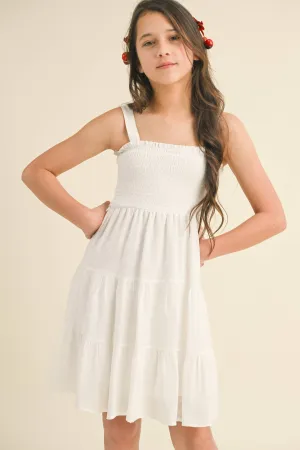 SMOCKED TIERED DRESS