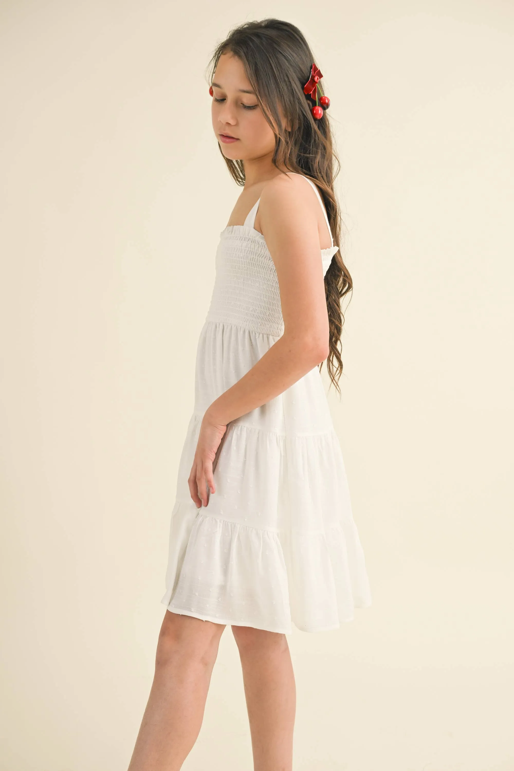 SMOCKED TIERED DRESS