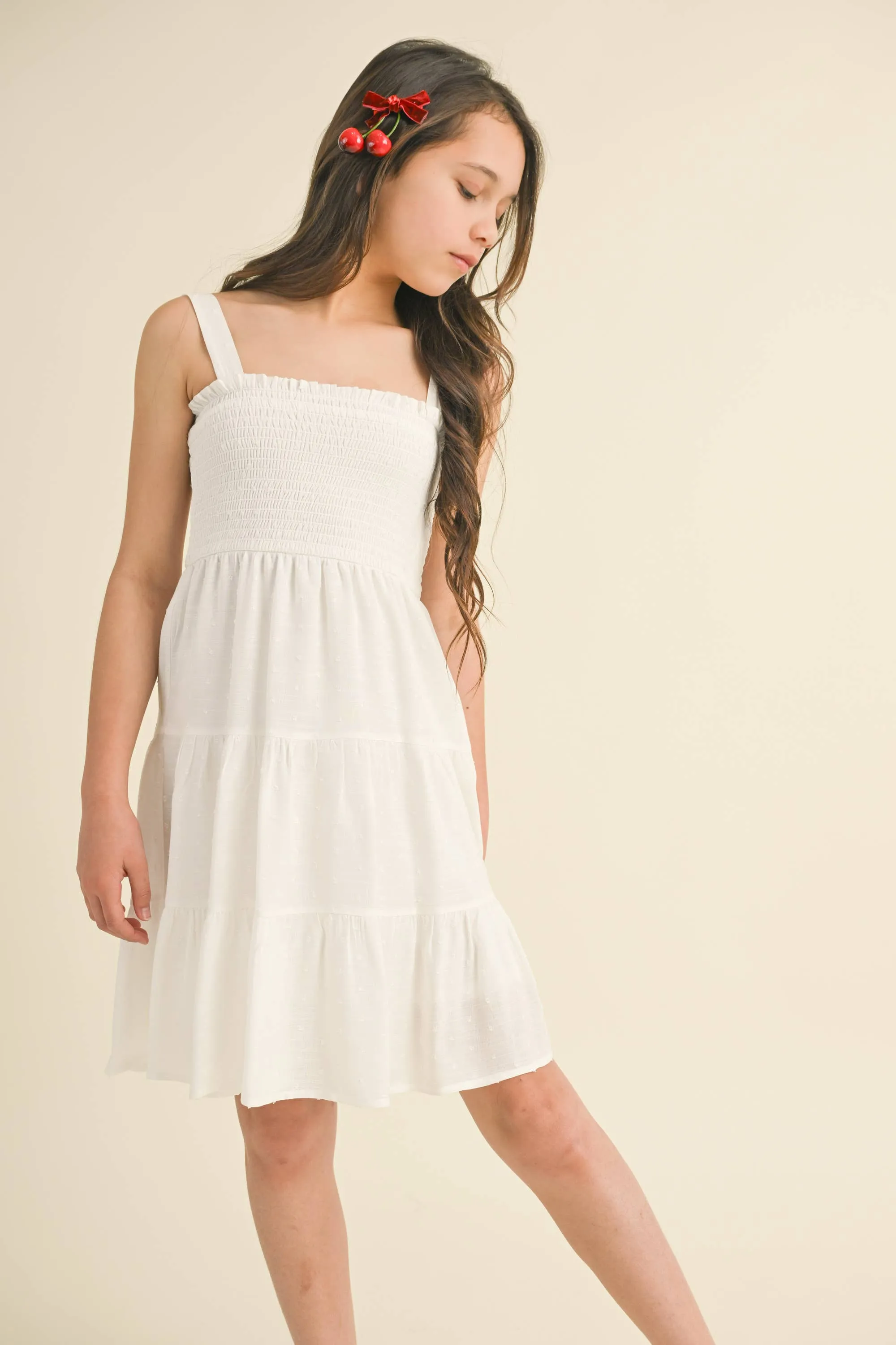 SMOCKED TIERED DRESS