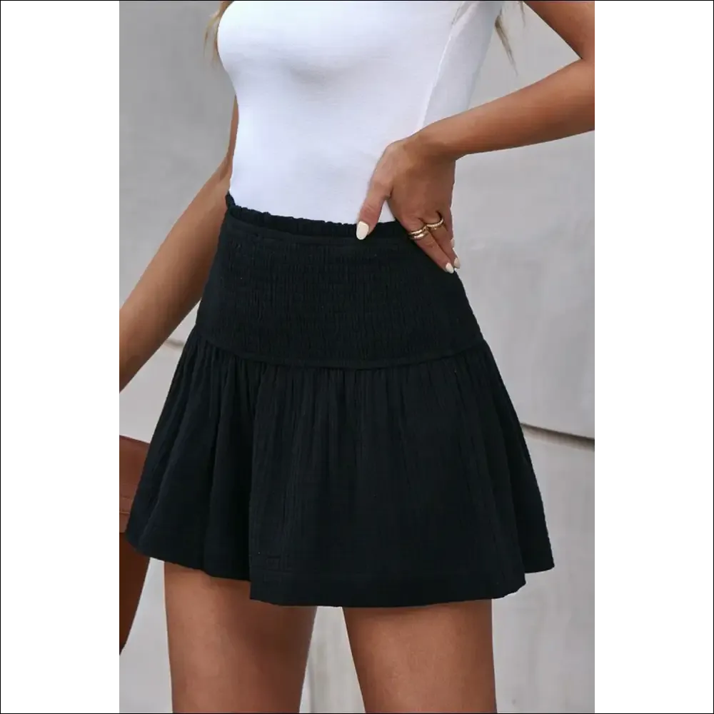 Smocked Wide Waistband Shorts for Chic Style