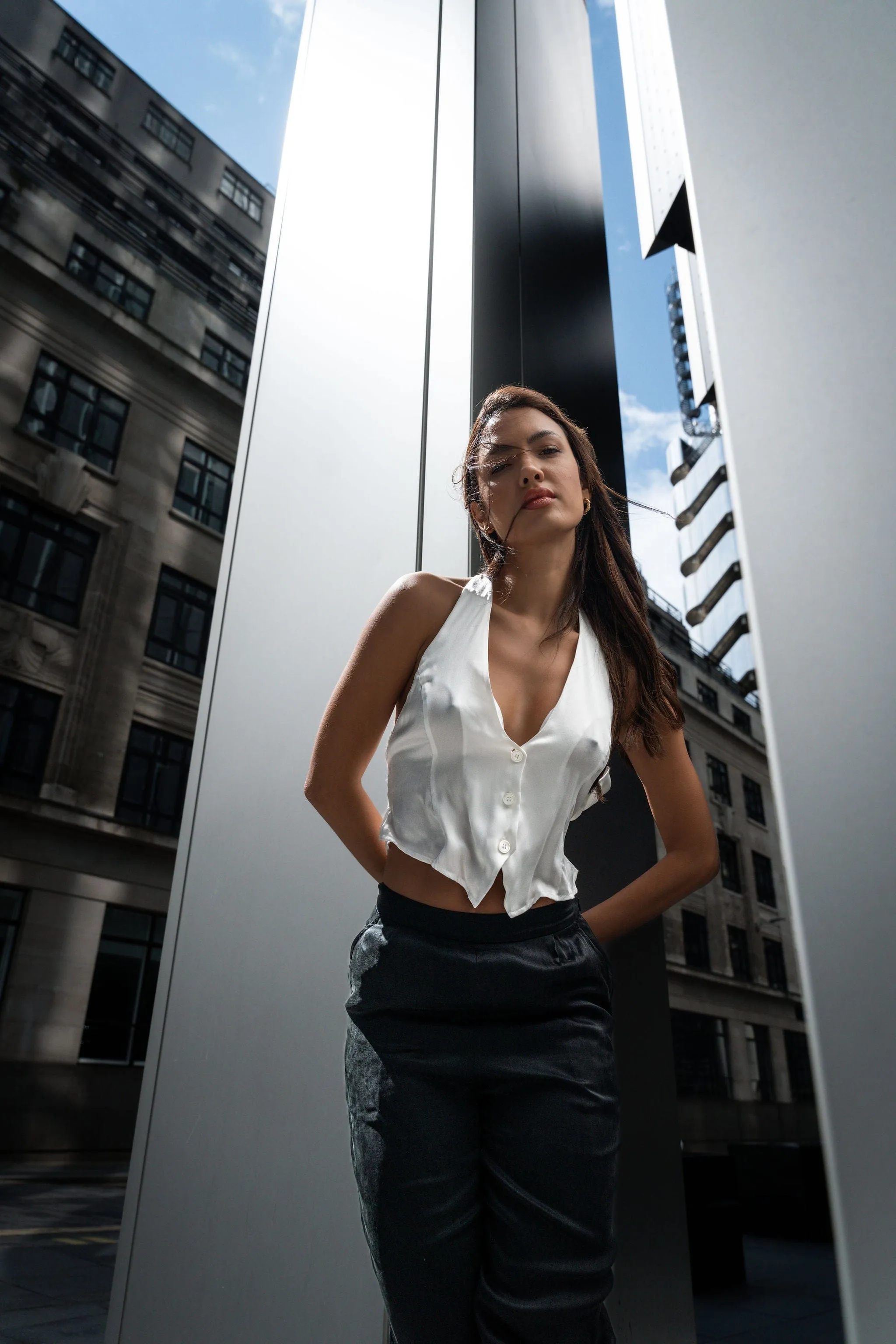 Soft Tailoring Silk Halter Waistcoat