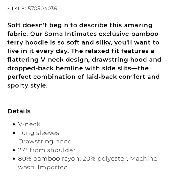 Soma WKND Terry Soft Lounge Set Bamboo Cedarwood Women's Large