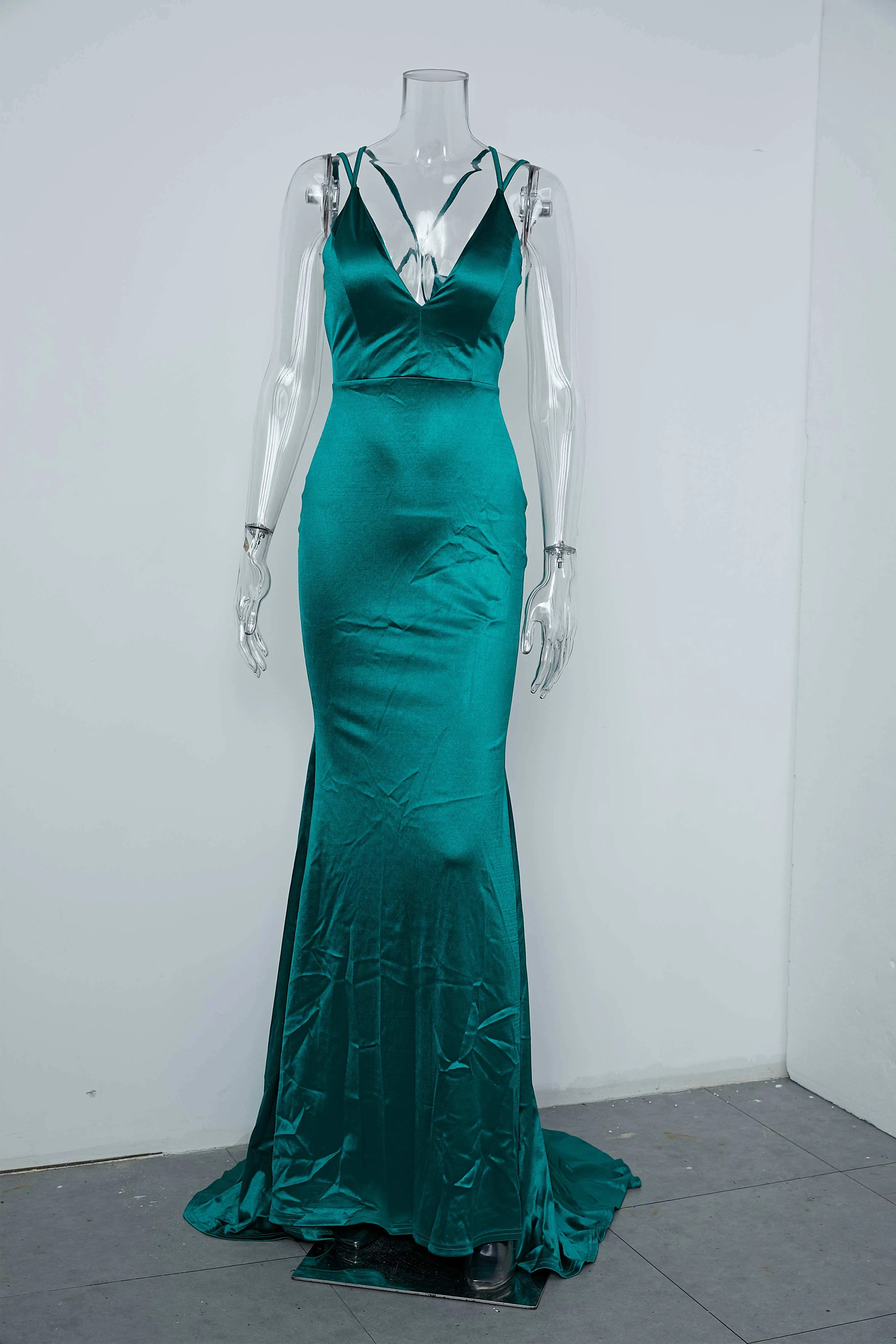 Spaghetti Strap Deep V Neck Dresses
