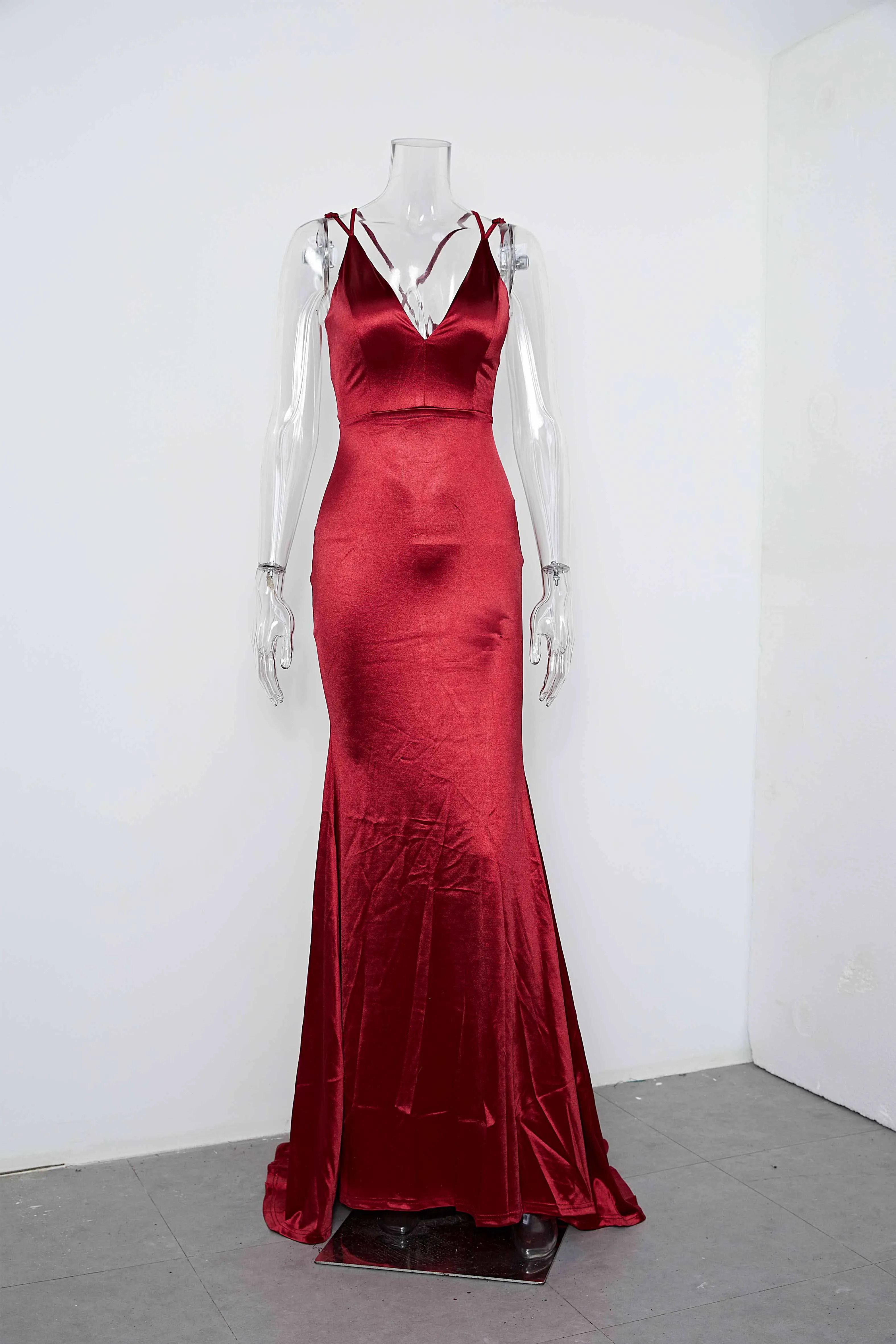 Spaghetti Strap Deep V Neck Dresses