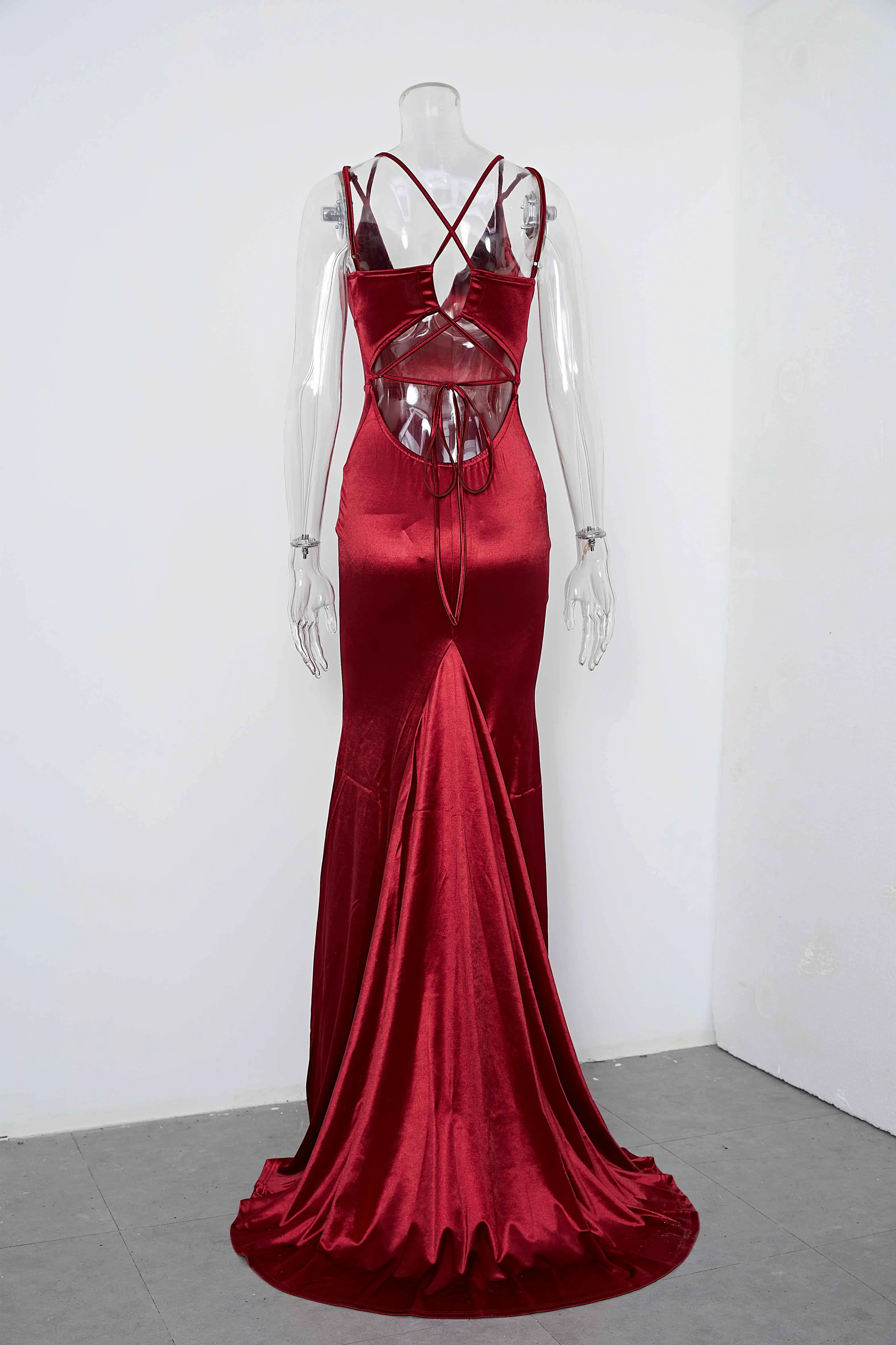 Spaghetti Strap Deep V Neck Dresses